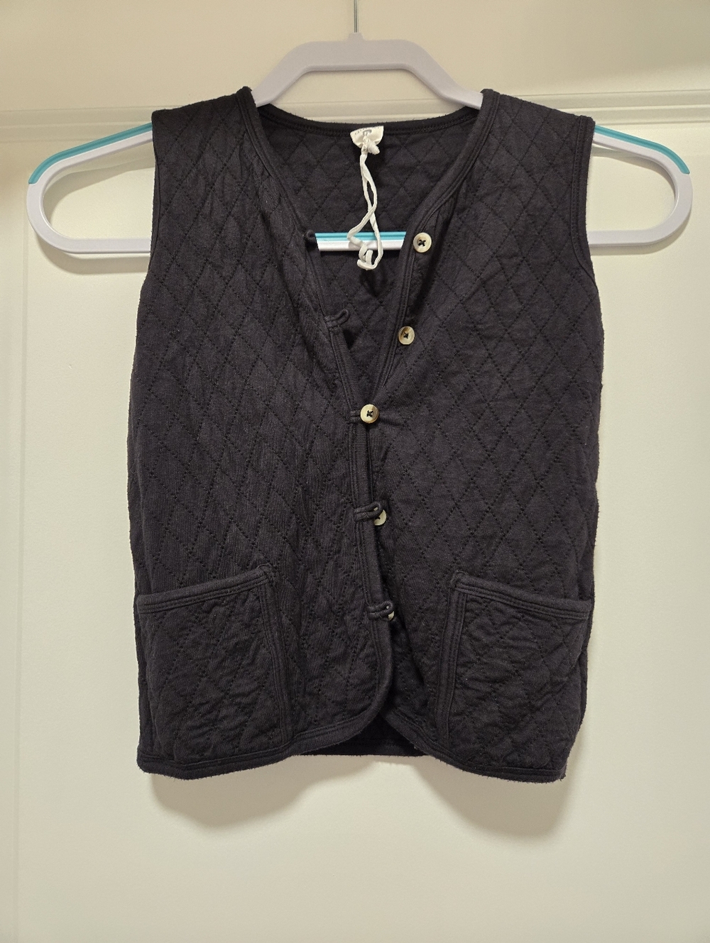 Kate Quinn Black Quilted Pocket Vest Bamboo - Size 5Y